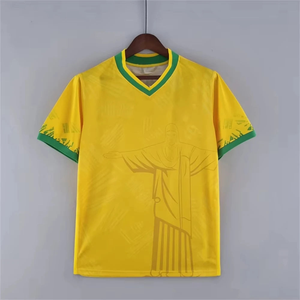 Haut d'entraînement de Football d'été, édition spéciale brésilienne, maillot de Football jésus noir gris, T-shirts d'extérieur à séchage rapide pour hommes et femmes