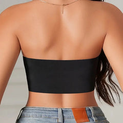 Soutien-gorge sans bretelles pour femmes, Sexy, sans couture, sans rembourrage, bouton avant, confortable, lisse, demi-tasse, sous-vêtements antidérapants en Silicone