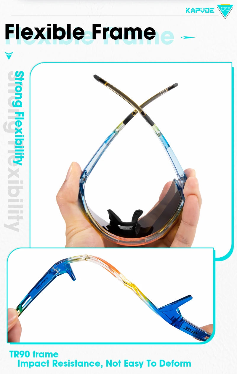 Kapvoe-Lunettes de soleil photochromiques pour enfants, lunettes de vélo de sport, lunettes de vélo d'extérieur pour garçons et filles, lunettes pour adolescents, UV400