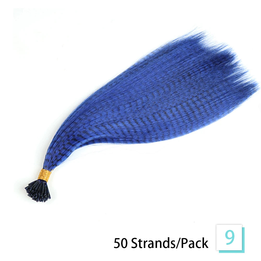 16-inch Synthetic Feather Hair Extensions, 50 Strands/Pack, Colored Hair Extensions, Colored Feather Hair Extensions for Women