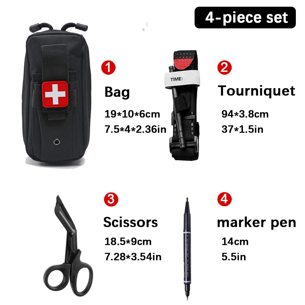 Trousse de premiers secours professionnelle, garrot de sauvetage médical, pochette EDC, outil de survie Molle pour Camping en plein air randonnée d'urgence