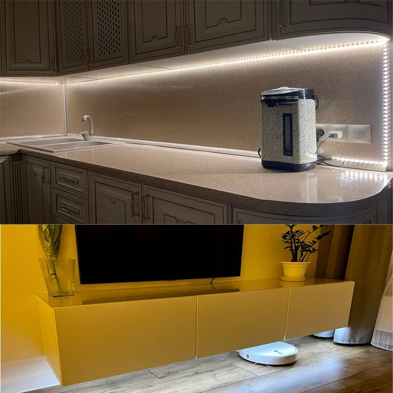 Bande lumineuse LED USB 2835 DC5V avec interrupteur, ruban de lampe Flexible, TV, ordinateur de bureau, écran, éclairage de fond, décoration de maison