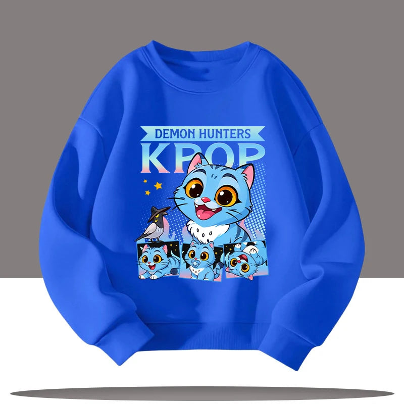 Vêtements pour enfants K-pop chasseurs de démons dessin animé imprimé 3-12 ans nouveau Style enfants col rond Sport chemise mignon fille haut décontracté