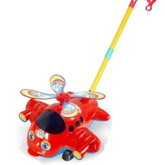 Dessin animé avion jouet chariot jouet éducatif pour enfants en bas âge enfants apprentissage marche main pousser avion jouet pousser