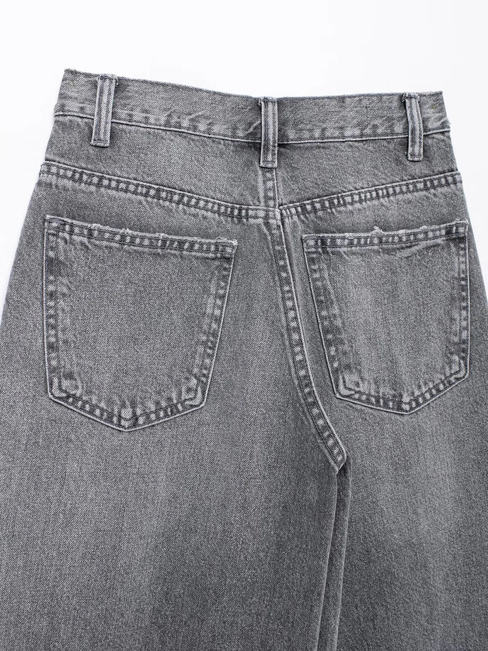 Jeans asymétriques à taille haute et à jambes larges pour femmes nouveaux modèles de base mode polyvalente pantalons droits pantalons