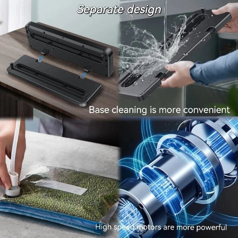 Scelleuse sous vide électrique, coupe intégrée, cuisine, stockage des aliments, bouton tactile, Machine sous vide pour emballage de scellage des aliments secs/humides