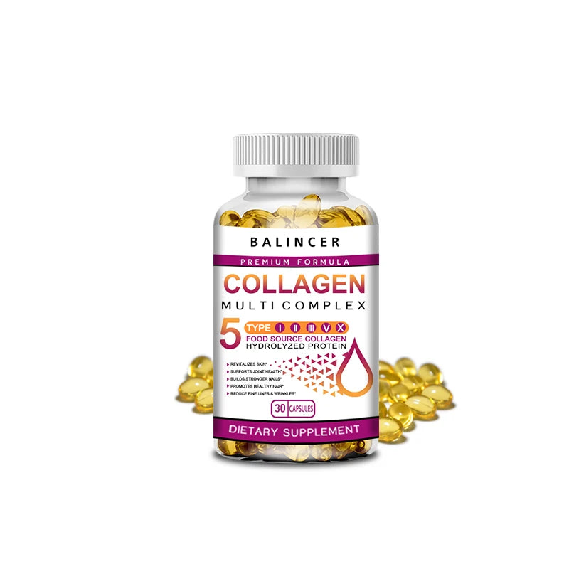 Peptide de collagène multi-cheveux, peau et ongles, supplément de santé digestif et articulaire, collagène hydrolysé, 120 gélules