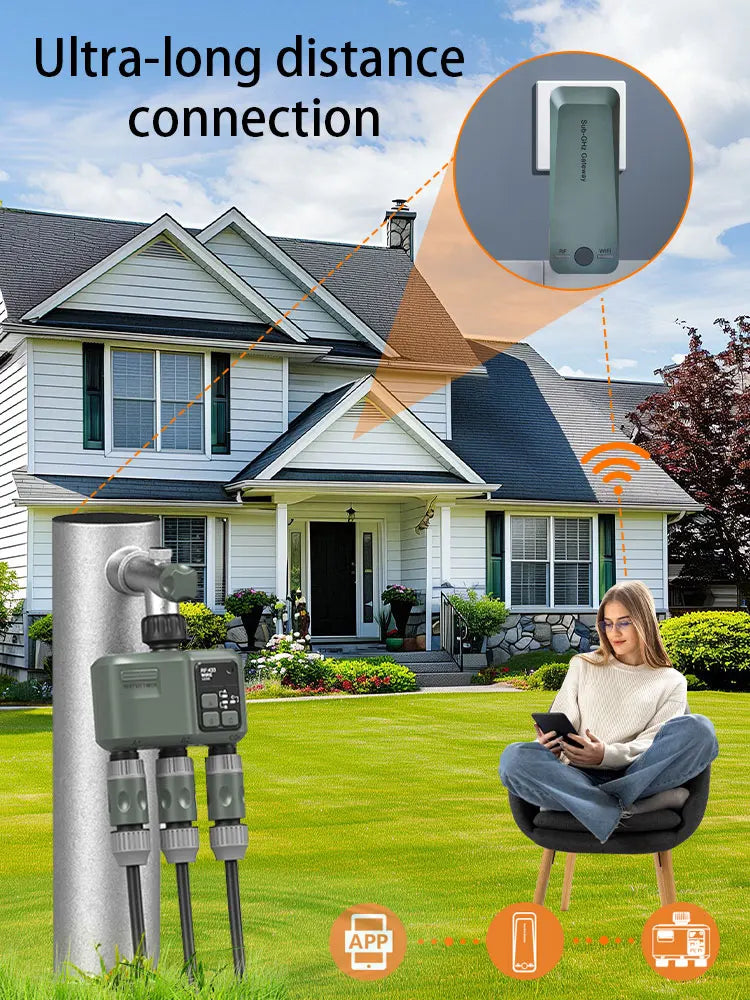 Tuya RF433 WIFI minuterie d'eau automatique jardin Machine d'irrigation numérique arroseur Intelligent utilisé en extérieur pour économiser de l'eau et de l'heure