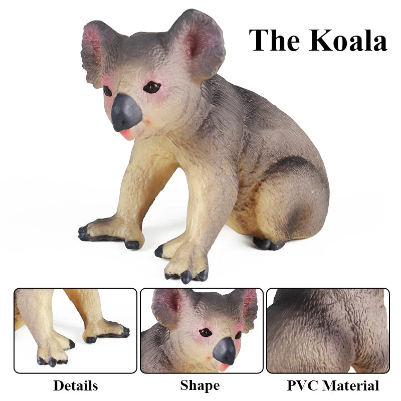Classic Australian Wild Animals Kangaroos Koala Platypus Tasmanian Devil Echidna Cassowary Model Figurine Toy Child Gift