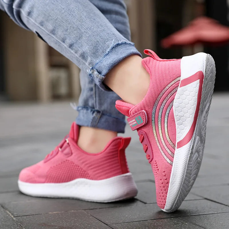 Nouveau Design rouge formateurs chaussures pour enfants filles confortable plate-forme fille chaussures de sport grande taille 38 enfants baskets de course
