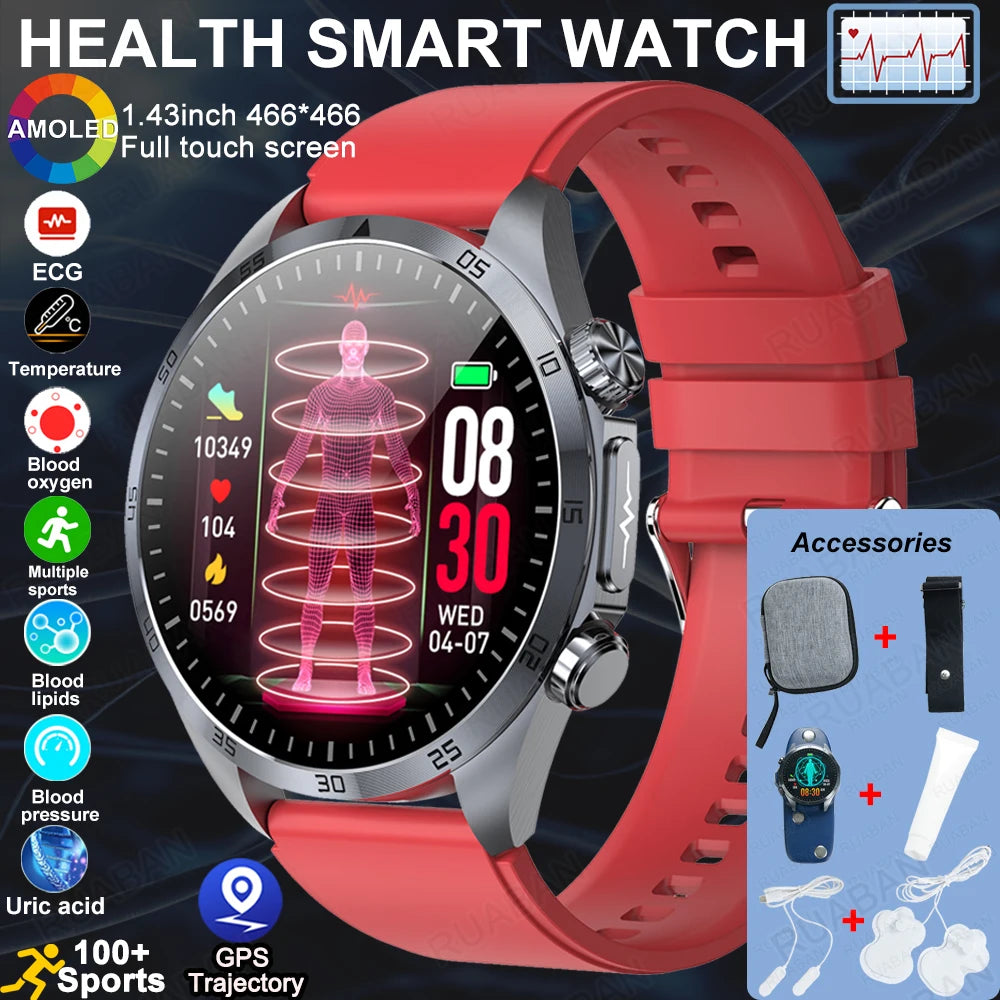 2025 nouvelle montre intelligente hommes pour huawei pression artérielle santé montre CES sommeil pulsé thérapeutique acide urique lipides sanguins graisse corporelle