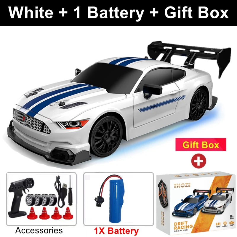 4WD RC Drift Car, High-Speed ​​Remote Control Racing Vehicle with LED Lights, 2.4GHz Radio, 4x4 Off-Road Truck, Children's Toy