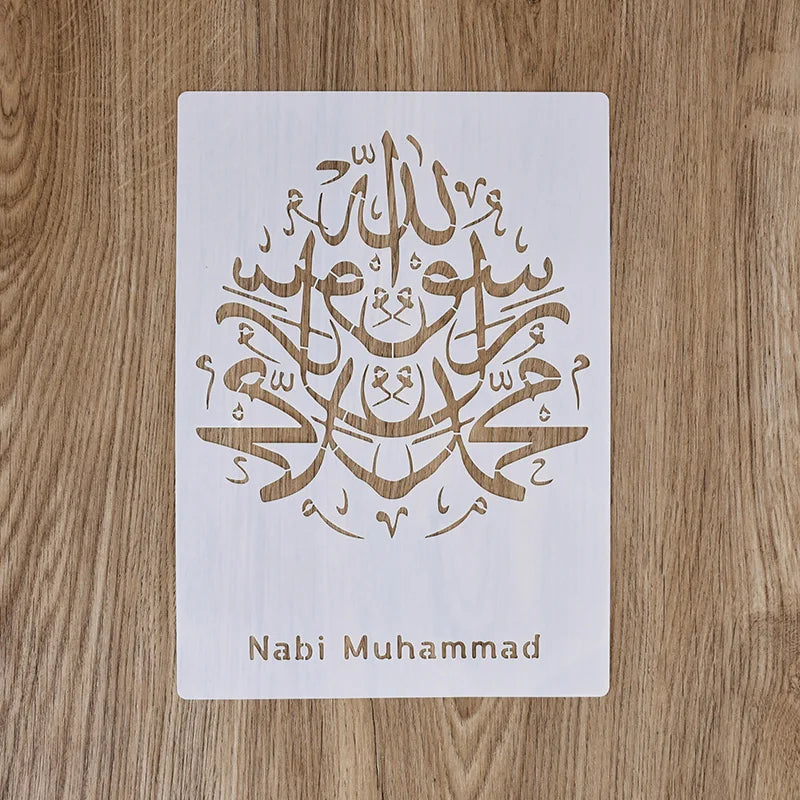 Pochoirs à écriture arabe islamique 29x21cm, bricolage, peinture murale, Scrapbook, gaufrage, Album, modèle de carte en papier, décor du Ramadan Eid Mubarak