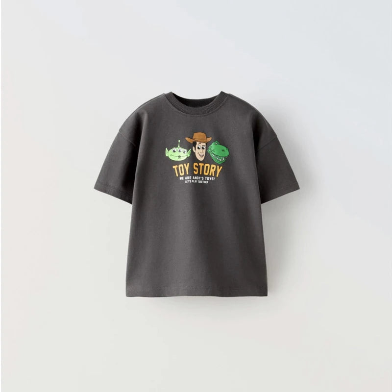 ChimBrand-T-shirt à Manches Courtes et Col Ras du Cou pour Enfant, Vêtement à Motif de Dessin Animé, à la Mode, pour Garçon, pour Été