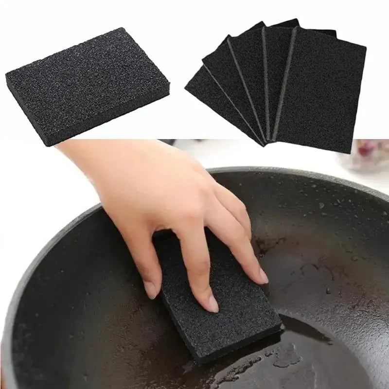 Éponge de nettoyage émeri noire, brosse de nettoyage, Agent détartrage, chiffon d'essuyage, Pot à récurer, outils de cuisine, Nano éponge, 3/5 pièces