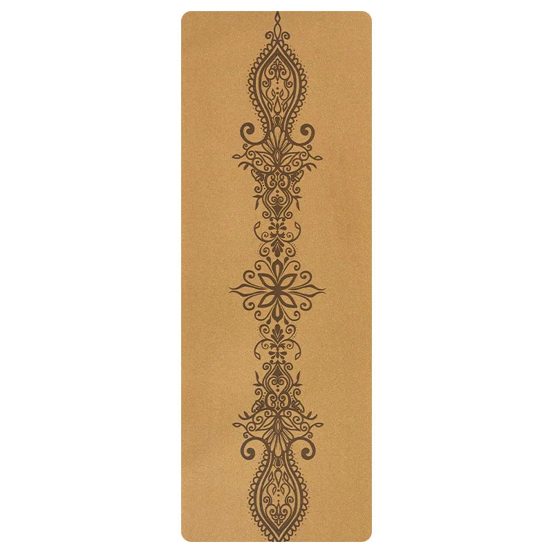 2025 Nouveau tapis de yoga de luxe en liège et caoutchouc naturel avec lignes d'alignement gravées au laser - Absorption des chocs, antidérapant, réduction du bruit