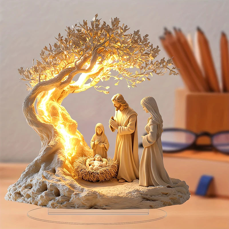 Easter nativity scene figurine, table decoration, nativity figurine set, home decoration