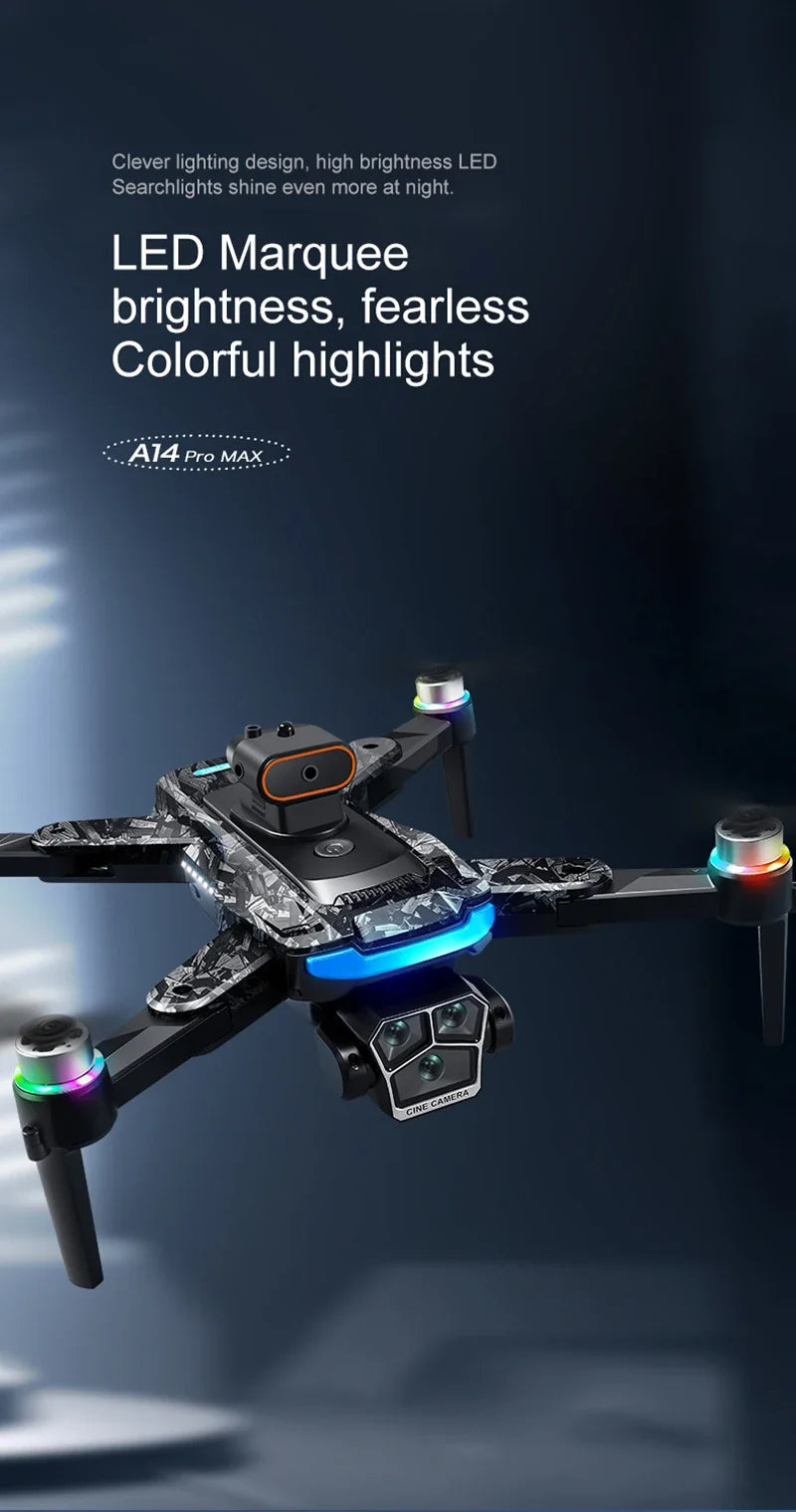 Xiaomi A14 ProMax Drone, Brushless Motor, 8K HD, Three Cameras, GPS, Optical Flow, Obstacle Avoidance, Foldable Quadcopter Drone Toy