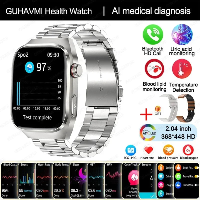 Xiaomi pression artérielle acide uricique graisse corporelle Smartwatch Micro examen physique orgue santé montres Bluetooth appel montre intelligente