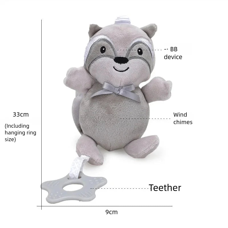 Hochets suspendus sensoriels pour nouveau-né, jouets doux d'apprentissage précoce, poussette en peluche pour enfants, lit de voiture pour nourrissons, berceau avec anneau de dentition pour les tout-petits