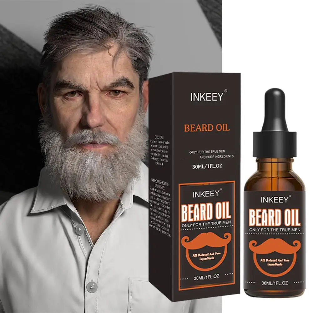 Huile de Soin de la Barbe Biologique Naturelle pour Homme, Brillance Rapide, Adoucissement de la Barbe, Renforce les Moustaches, Lisse, Nourrissant, Soins Capillaires, 2 Pièces