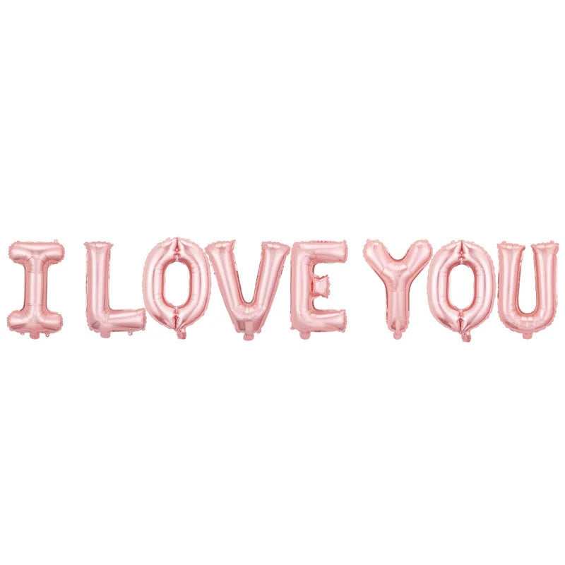 Bannière de lettres I Love You de 16 pouces, ballons de décoration Big Love pour la saison de mariage, fiançailles, cadeau de mariée, fête des mères
