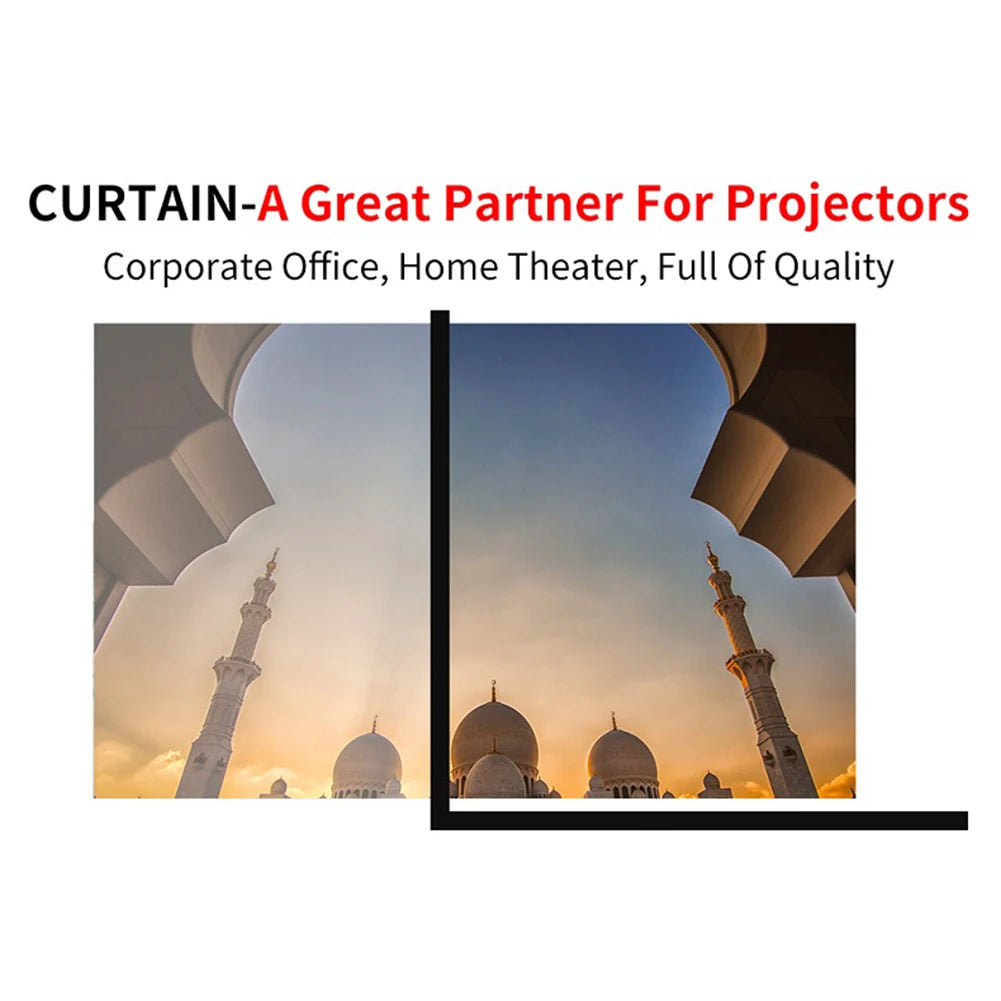 Écran de projection portable simple, grille de rideau, écran HD, cinéma à domicile, bureau, film extérieur, 60 ", 72", 84 ", 100", 120/150"