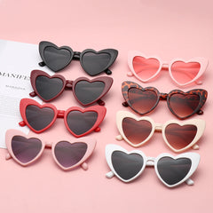 Lana del rey-Lunettes de soleil en forme de cœur pour femmes, lunettes de soleil rétro, lunettes de protection UV400, grand cadre, effet d'amour, luxe, 1PC