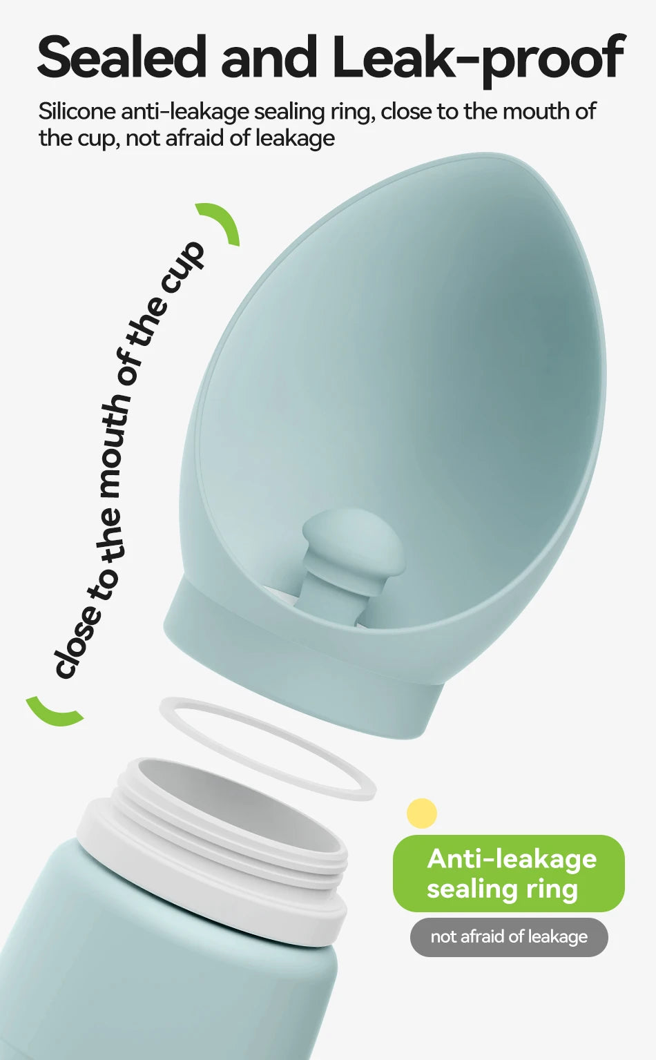 ROJECO-Bouteille d'eau pour chien et chat, en silicone souple, portable, pliable, pour voyage