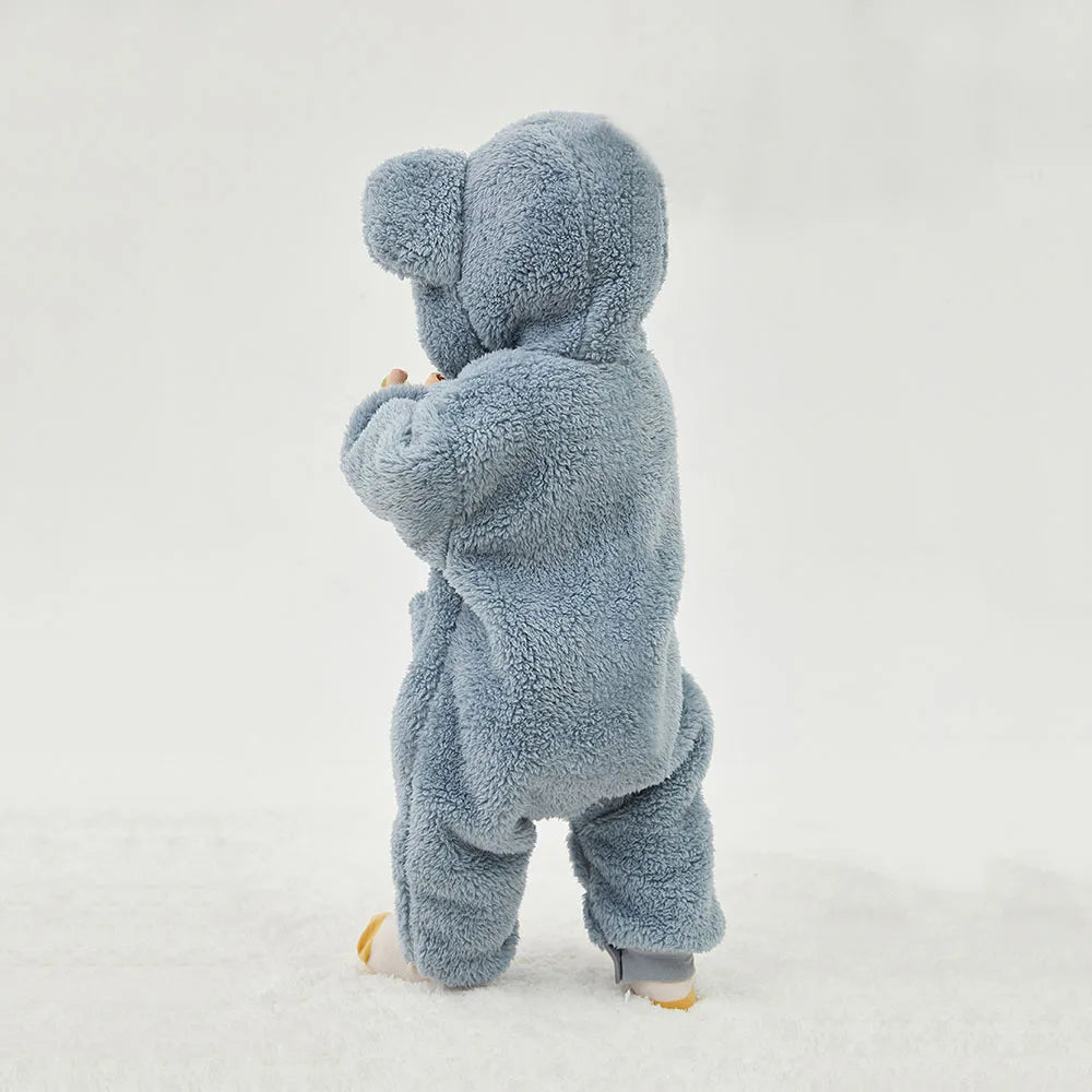 2025 combinaisons chaudes à capuche en polaire pour bébé automne hiver à manches longues barboteuses pour bébé nouveau-né garçon fille Homewear pyjamas