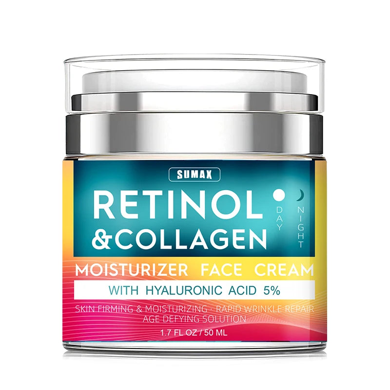 Crème au collagène pour le visage au rétinol et à l'acide hyaluronique, soin de la peau Anti-âge jour et nuit, hydratant pour le visage