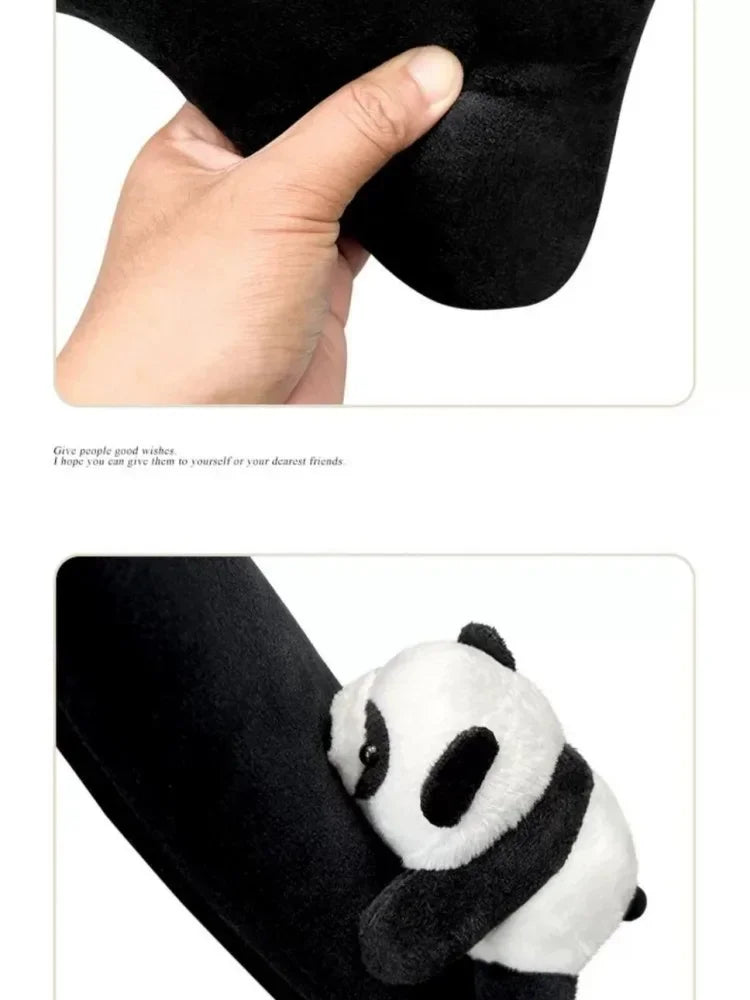 Ceinture de sécurité Automobile, décoration Panda de dessin animé, coussin d'épaule en peluche, accessoires automobiles, décorations de voiture