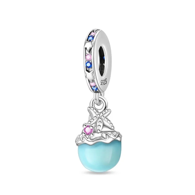 Pendentif de Collection d'écologie marine en argent Sterling 925, mignon, méduse, hippocampe, baleine et tortue, bijoux fins, cadeau de fête sur la plage