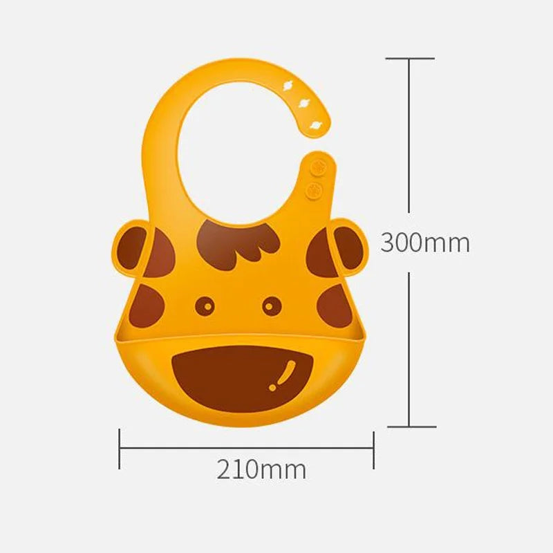 Bavoir tridimensionnel bébé éléphant girafe singe bavoir en silicone imperméable