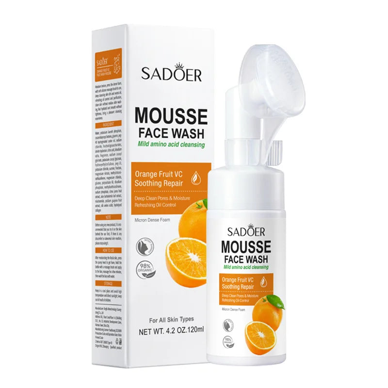 SAODER Fruits nettoyant pour le visage mousse de lavage du visage Massage nettoyage Mossee hydratant produits de soins de la peau du visage