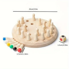 Jeu de mémoire en bois, Puzzle d'échecs éducatif pour enfants et adultes, niveau de compétence intermédiaire, jeu de société familial Portable