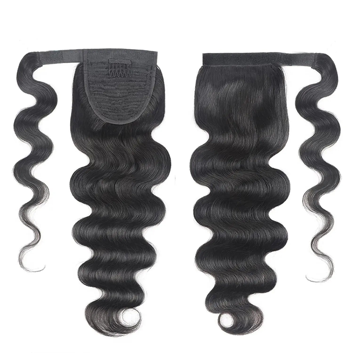 100G queue de cheval Extensions de cheveux humains enveloppe droite autour de la prêle 100% Remy cheveux humains 10 "-32" Extension de queue de cheval pour les femmes
