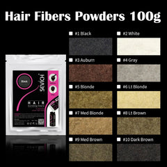 SEVICH fibre de cheveux 100g kératine fibre de cheveux poudre épaississante fibre de renforcement des cheveux Spray poudre de repousse instantanée perte de cheveux dissimuler