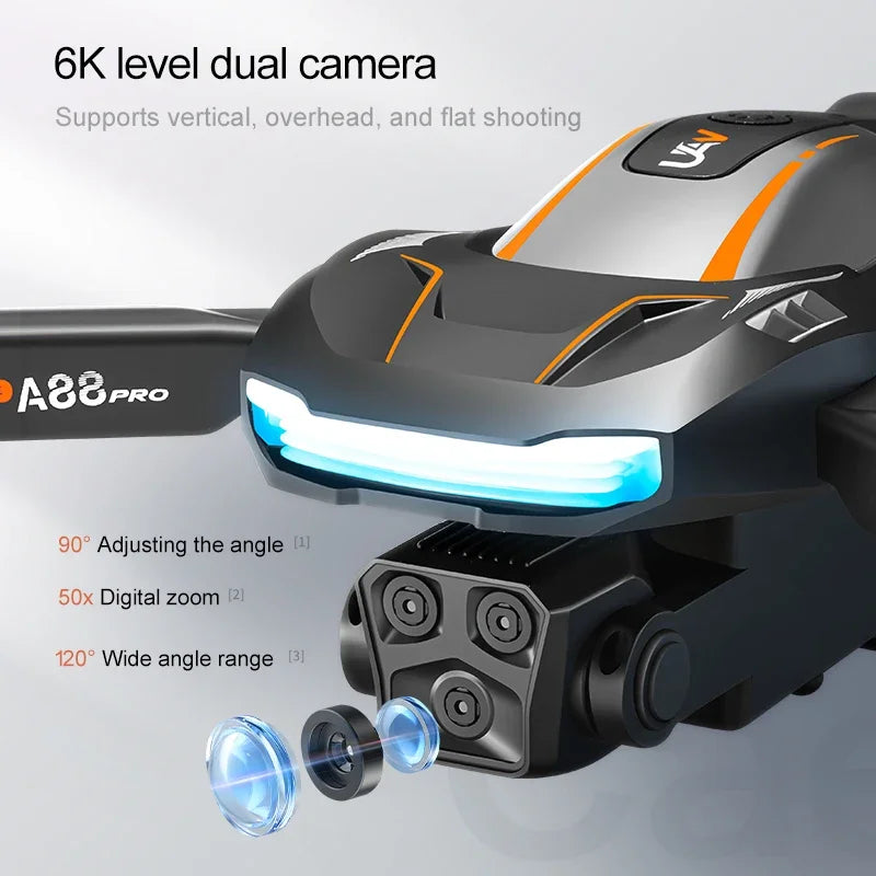 Mini importateur A88 avec caméra pour touristes 8K, haute définition, photographie aérienne professionnelle, GPS, évitement d'obstacles, quadrirotor, importateur de sécurité RC
