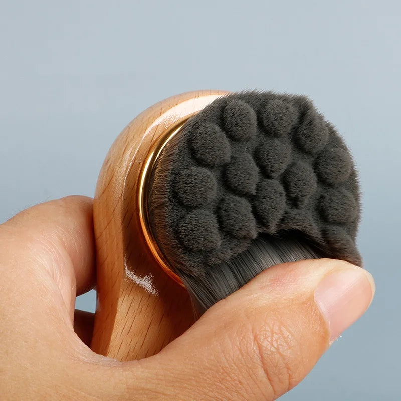 Brosse de lavage du visage en bois, manche en hêtre, manche en bambou, lavage manuel du visage