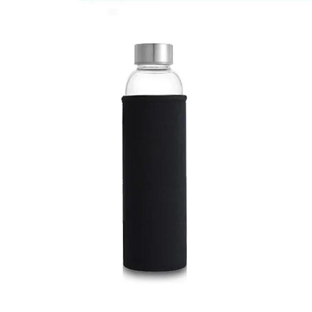 Bouteille d'eau en verre de 280ml/360ml/550ml, bouteille de Sport résistante aux hautes températures avec sac de protection, bouteille de boisson de voyage sans BPA