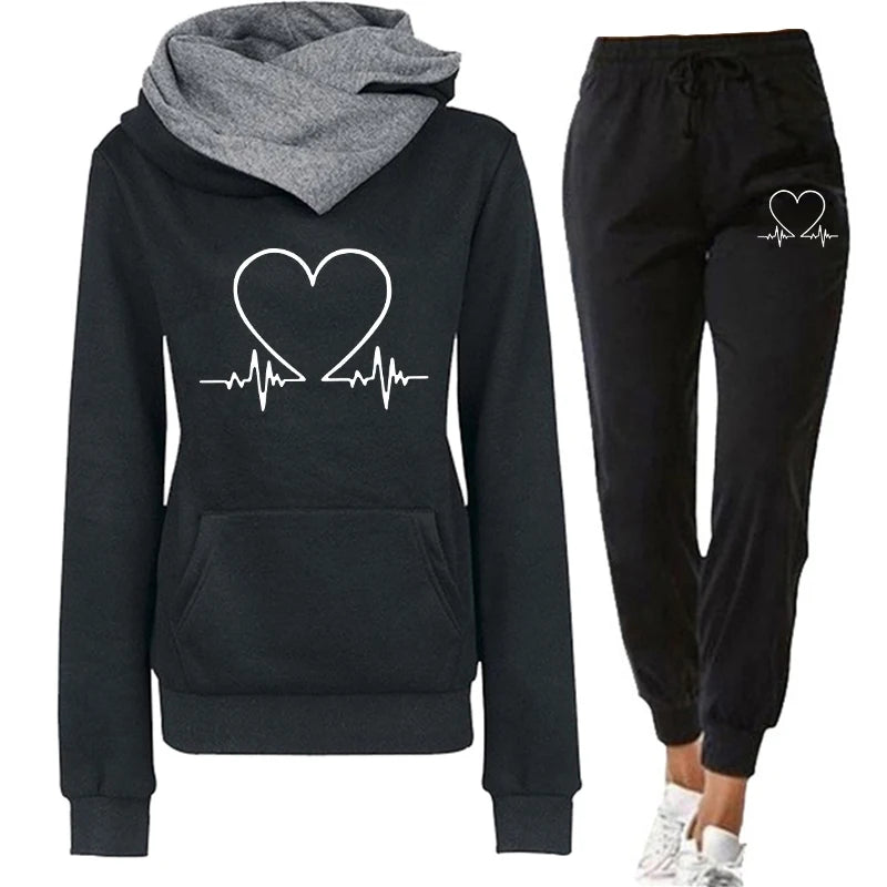 Femme survêtement deux pièces ensemble hiver sweats à capuche chauds + pantalons pulls femme Jogging femme vêtements sport costume tenues