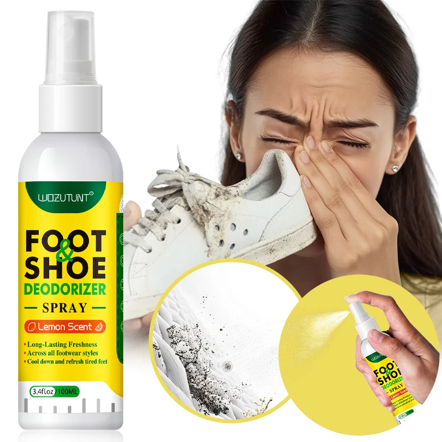 Spray désodorisant pour chaussures de pied, 100ml, parfum de citron, odeur de choc, élimination des déodorants Nemesis, antibactérien, rafraîchissant, désodorisant