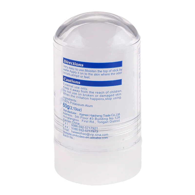 Bâton de déodorants 100% naturels, 60g, cristal d'aluminium, bâton déodorant, élimination des aisselles