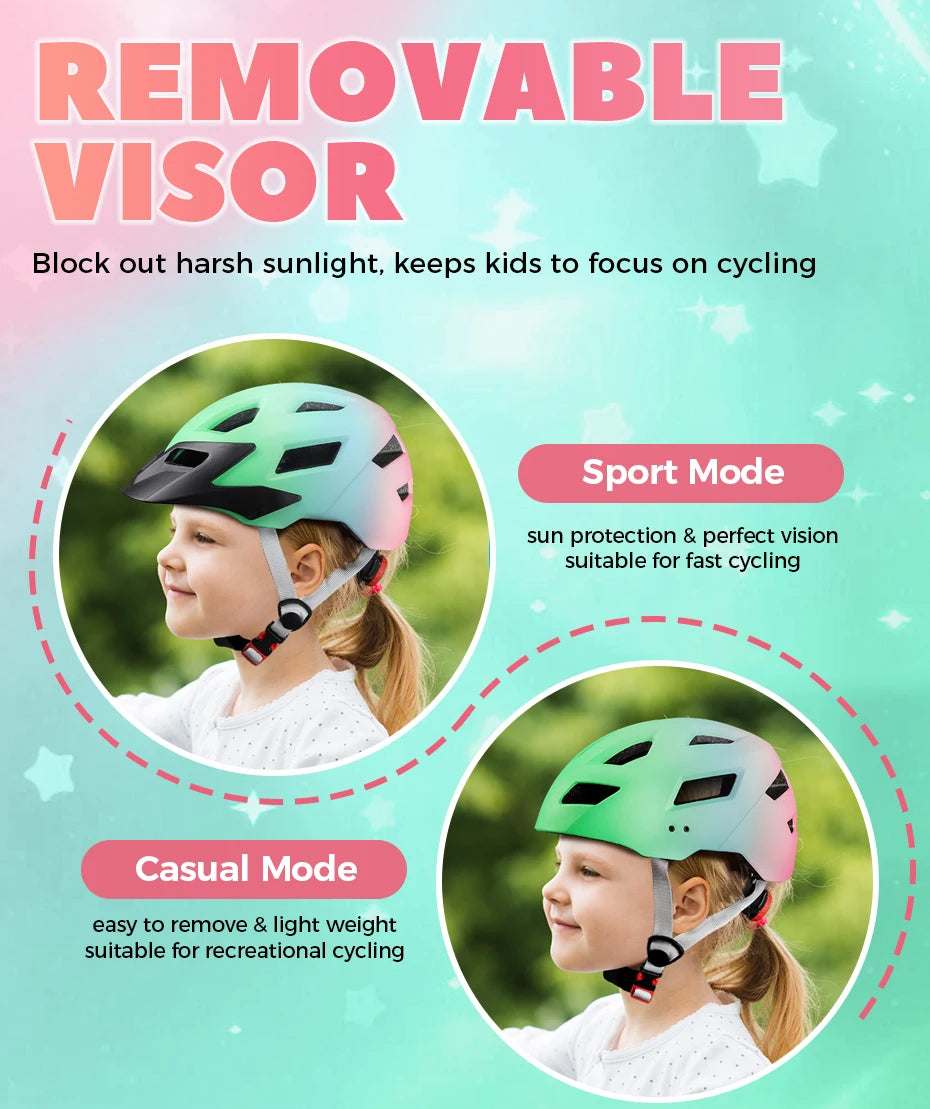 Casque Enfants Vélo Sécurité Cyclisme Garçons Filles Sports de plein air Casquette de protection VTT Draisienne Rollers Casques