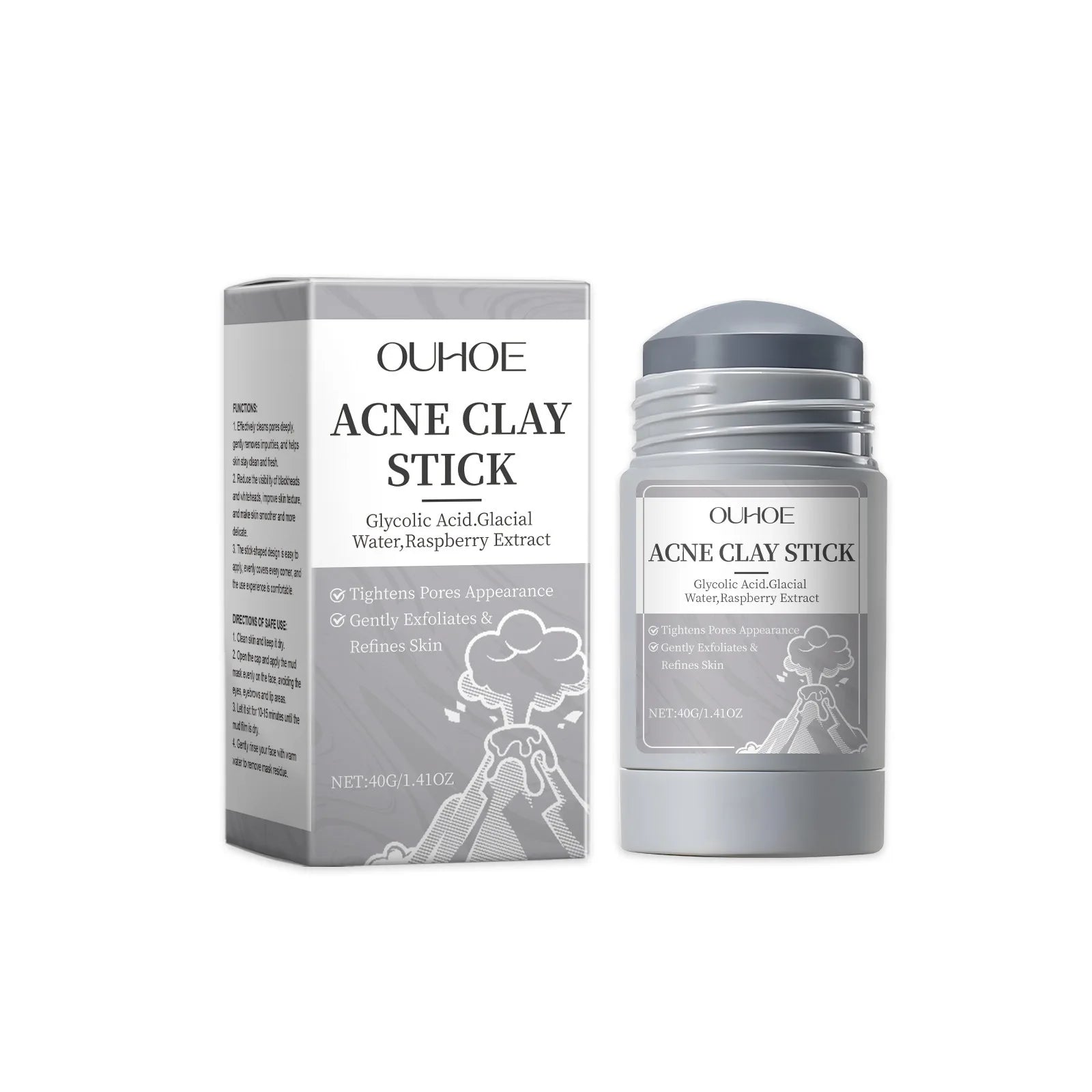 Masque de nettoyage des pores en argile, crème hydratante, exfoliante, contrôle de l'huile, points noirs, boutons, traitement de l'acné