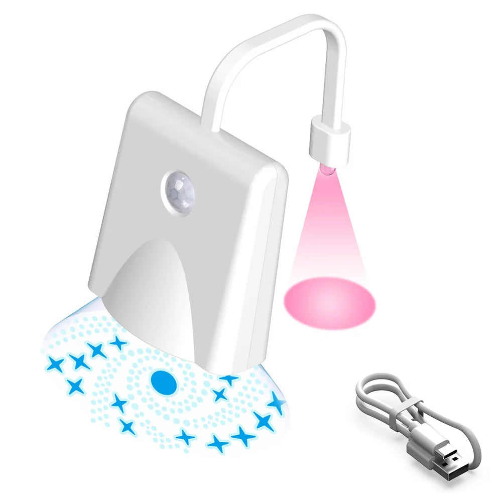 Capteur de mouvement intelligent veilleuse projecteur LED lumières de toilette USB Rechargeable lampe de pied colorée applique murale pour salle de bain couloir