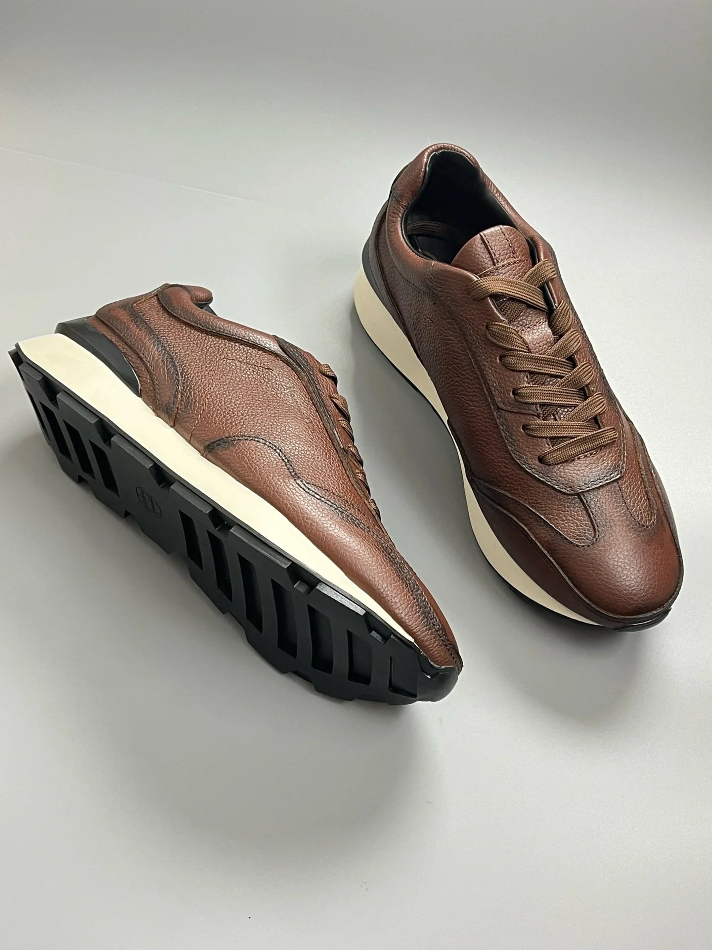 Baskets rétro en cuir véritable pour hommes, à lacets, chaussures de sport à l'offre elles optiques, confortables, polyvalentes, bonnes chaussures décontractées CommPiedmont, mode