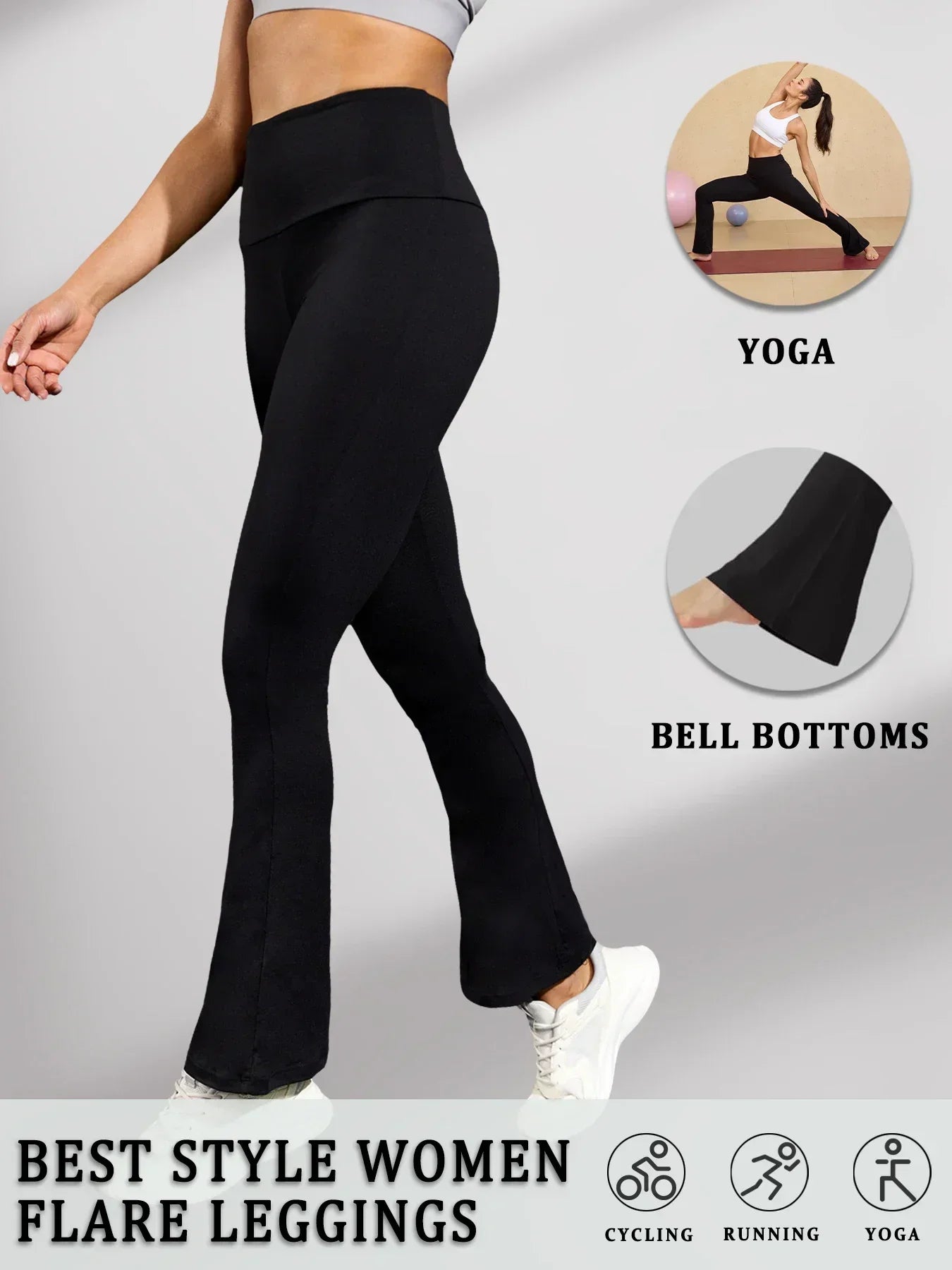 Pantalon évasé Super doux pour femmes, taille haute, contrôle du ventre, Leggings de Yoga, bas de cloche