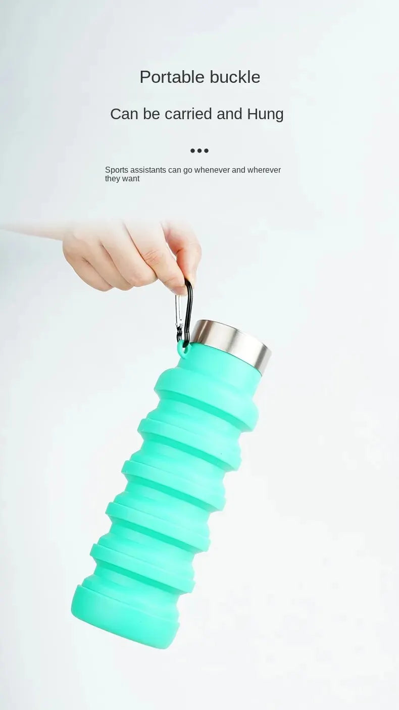 1pc Pliable Bouteille D'eau, Réutilisable Sans BPA Silicone Pliable Bouteilles Portable De Noël Cadeaux, Thanksgiving Cadeaux